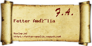 Fetter Amália névjegykártya