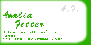 amalia fetter business card